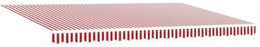 Toldo Retrátil Automático com LED Listrado Vermelho e Branco 500x300 c