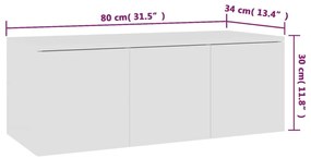 Móvel de TV 80x34x30 cm derivados de madeira branco