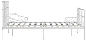 Estrutura de cama com estrado de ripas 140x200 cm metal branco