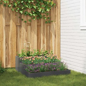 vidaXL Vaso de Jardim Antracite 90 x 90 x 35 cm Aço