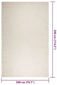 Tapete ZIZUR creme 200x290cm aspeto de juta interior e exterior