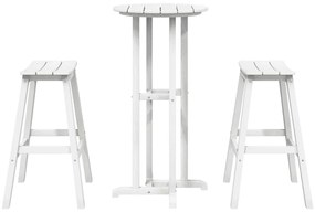 Conjunto de Bar Jardim 3 Peças Branco HDPE
