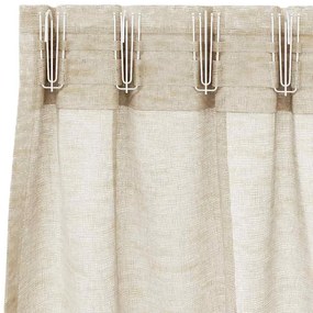 Cortinas com cortinas 2 pcs Areia 140 x 225 cm Poliéster