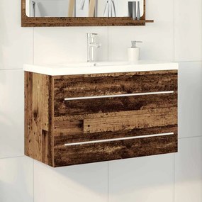 vidaXL Gabinete com pia 2 pcs Madeira antiga 80 x 38.5 x 48 cm