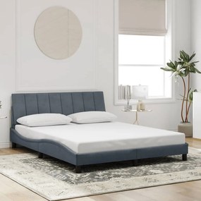 Estrutura de cama sem colchão 160x200 cm veludo cinzento-escuro