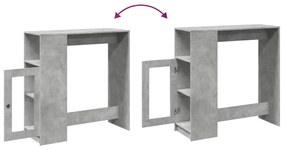 Mesa de bar c/ prateleiras derivados de madeira cinza cimento