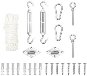 vidaXL 9 pcs conjunto acessórios p/ para-sol vela aço inoxidável