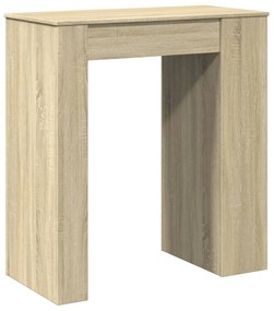 Mesa de bar c/ prateleiras derivados de madeira carvalho sonoma