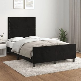 Estrutura de cama sem colchão 120x190 cm Veludo preto