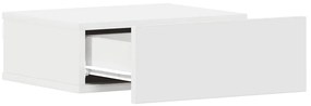 Mesas de cabeceira flutuantes 2 pcs derivados de madeira branco
