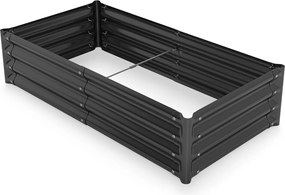Cama de Jardim Elevada, 123 x 64 x 29 cm, Base Aberta, Cinzento-escuro
