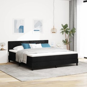 vidaXL Cama Box com Colchão Preto 180x200 cm Tecido