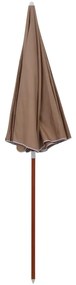 Guarda-sol de jardim c/ poste de aço 240cm cinzento-acastanhado