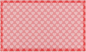 Tapete de entrada lavável Pink Heart