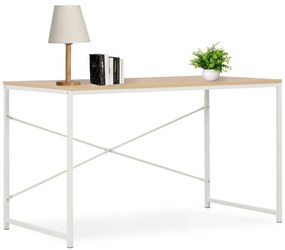 vidaXL Secretária de computador 120x60x70 cm branco e carvalho