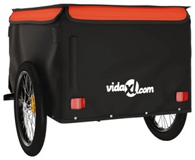 Reboque para bicicleta 45 kg ferro preto e laranja