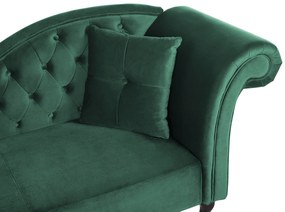 Chaise-longue em veludo verde escuro versão à direita LATTES Beliani