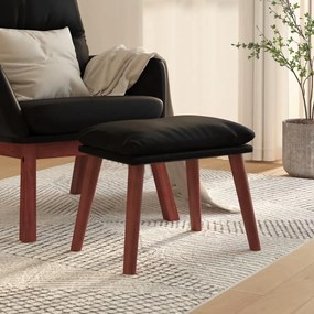 vidaXL Apoio de pés 45x29,5x35 cm couro artificial preto