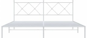 Estrutura de cama com cabeceira 183x213 cm metal branco