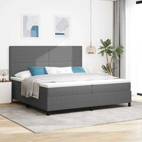 vidaXL Cama Box Spring com Colchão Cinza Claro 200x200 cm Tecido de Corduroy