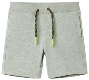 Calções de criança com cordão caqui-claro mesclado 92