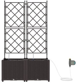 Jardineiras de Jardim 1 pc Castanho 80 x 40 x 142 cm Plástico