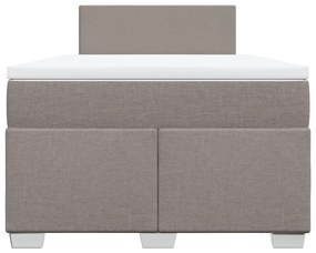 Cama boxspring c/ colchão 120x190cm tecido castanho-acinzentado