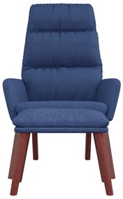 Cadeira de descanso com banco tecido azul