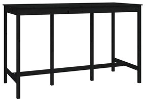 9 pcs conjunto de bar pinho maciço preto