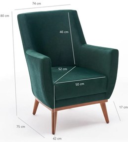Cadeira Wing Gonca – Verde – 74x80x75 cm