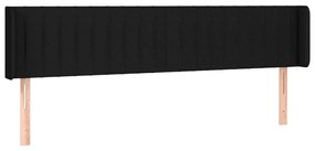 Cabeceira de cama c/ luzes LED tecido 203x16x78/88 cm preto