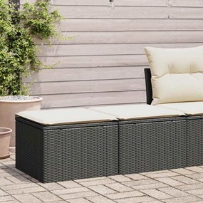 2 pcs conjunto sofás jardim c/ almofadões vime PE/acácia preto