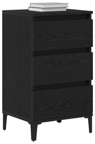 Cabeceira de noite vidaXL Preto Carvalho 40x35x70 cm Madeira do engend