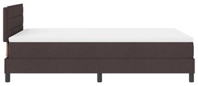Cama Box com Colchão &amp; LED Castanho Escuro 120x190 cm de Tecido