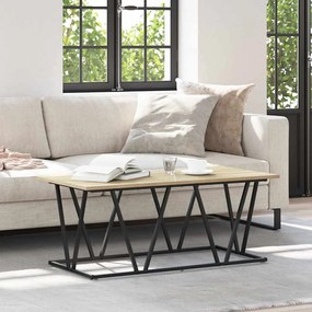vidaXL Mesa de Centro Carvalho Sonoma 100x50x40 cm Feita de Madeira Engenheirada e Metal