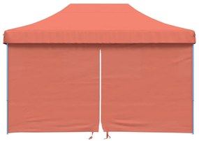 Tenda p/ festas pop-up dobrável 4 paredes laterais terracotta