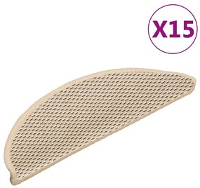 Tapetes escada adesivos aspeto sisal 15 pcs 56x17x3 cm berbere