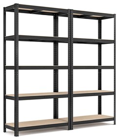 Conjunto de prateleiras metálicas de 5 níveis para armazenamento | SONGMICS | 180 x 90 x 40 cm | preto | GLR040B02.