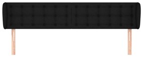 Cabeceira de cama c/ abas tecido 203x23x78/88 cm preto