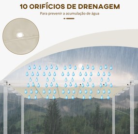 Cobertura para Pérgola 3,5x2,5 m Teto de Substituição Retrátil para Pé
