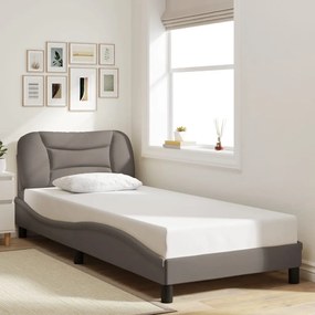 Estrutura cama sem colchão 90x200 cm tecido cinza-acastanhado