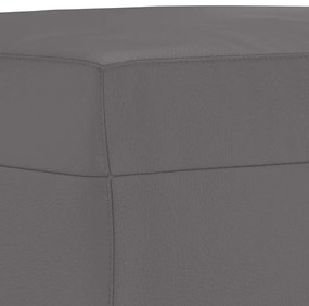 3 pcs conjunto de sofás com almofadas couro artificial cinzento