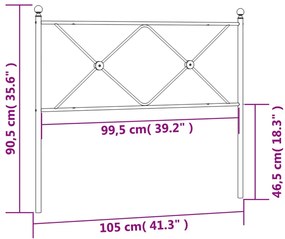 Cabeceira de cama 100 cm metal branco