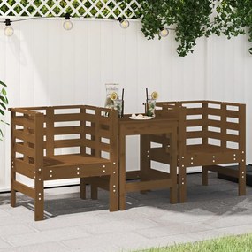vidaXL Cadeiras de jardim 2 pcs 61,5x53x71cm pinho maciço castanho-mel
