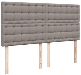 Cama com molas/colchão 180x200 cm tecido castanho-acinzentado