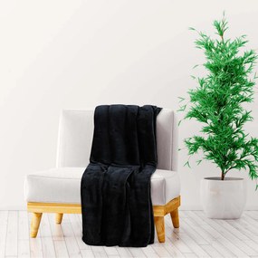 vidaXL Manta 200x240 cm poliéster preto