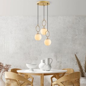 Candeeiro Chandelier Ring – Dourado – 45 cm x 185 cm