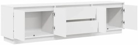 Móvel de TV com luzes LED 193,5x41x50 cm branco