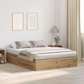 Cama de Armazenamento vidaXL Artisan Carvalho 160x200 cm