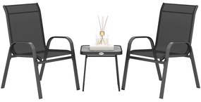 Conjunto de Móveis de Jardim 3 Peças Móveis de Exterior Incluí 2 Poltr